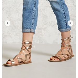 Forever 21 Gold strappy sandals